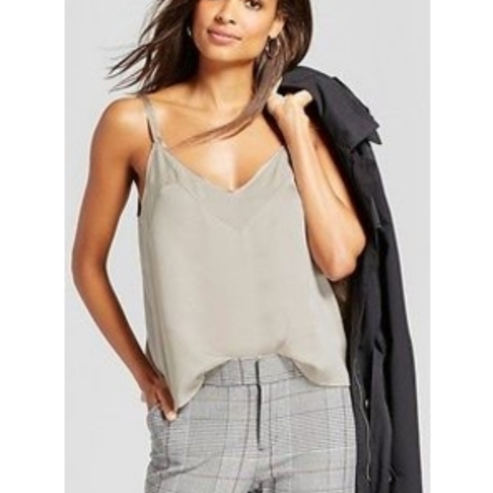 Satin Cami NEW** ivory gray XXL
